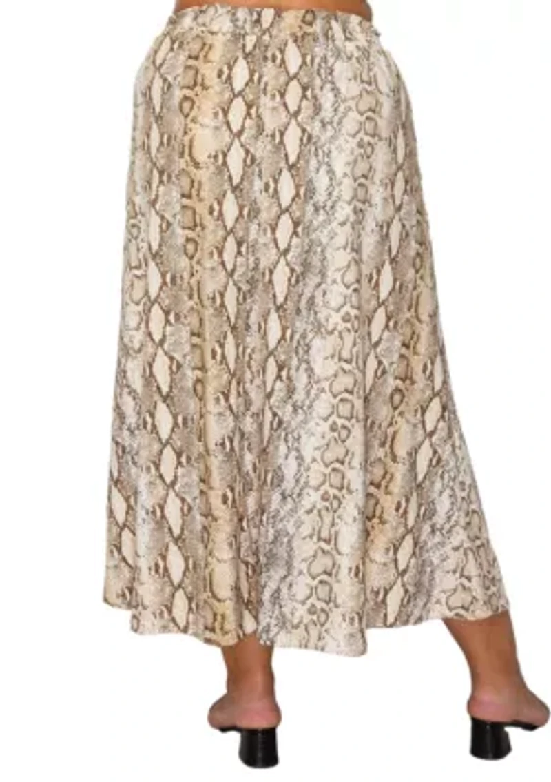 Python Elastic Waist Maxi Skirt