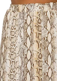 Python Elastic Waist Maxi Skirt