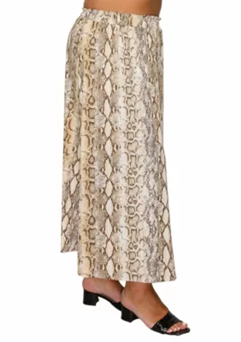 Python Elastic Waist Maxi Skirt