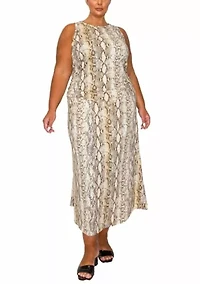 Python Elastic Waist Maxi Skirt