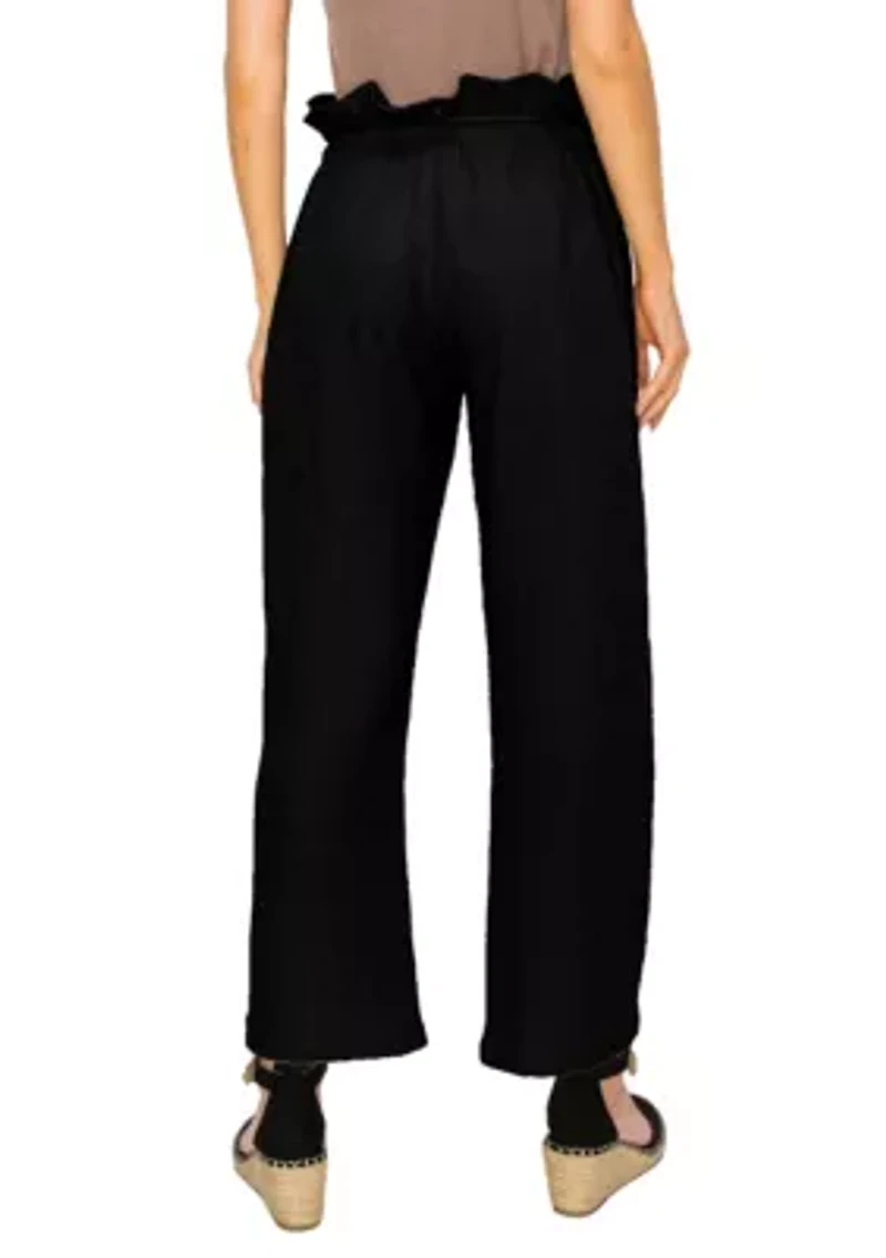 Fluffy Gauze Paperbag Waist Pants