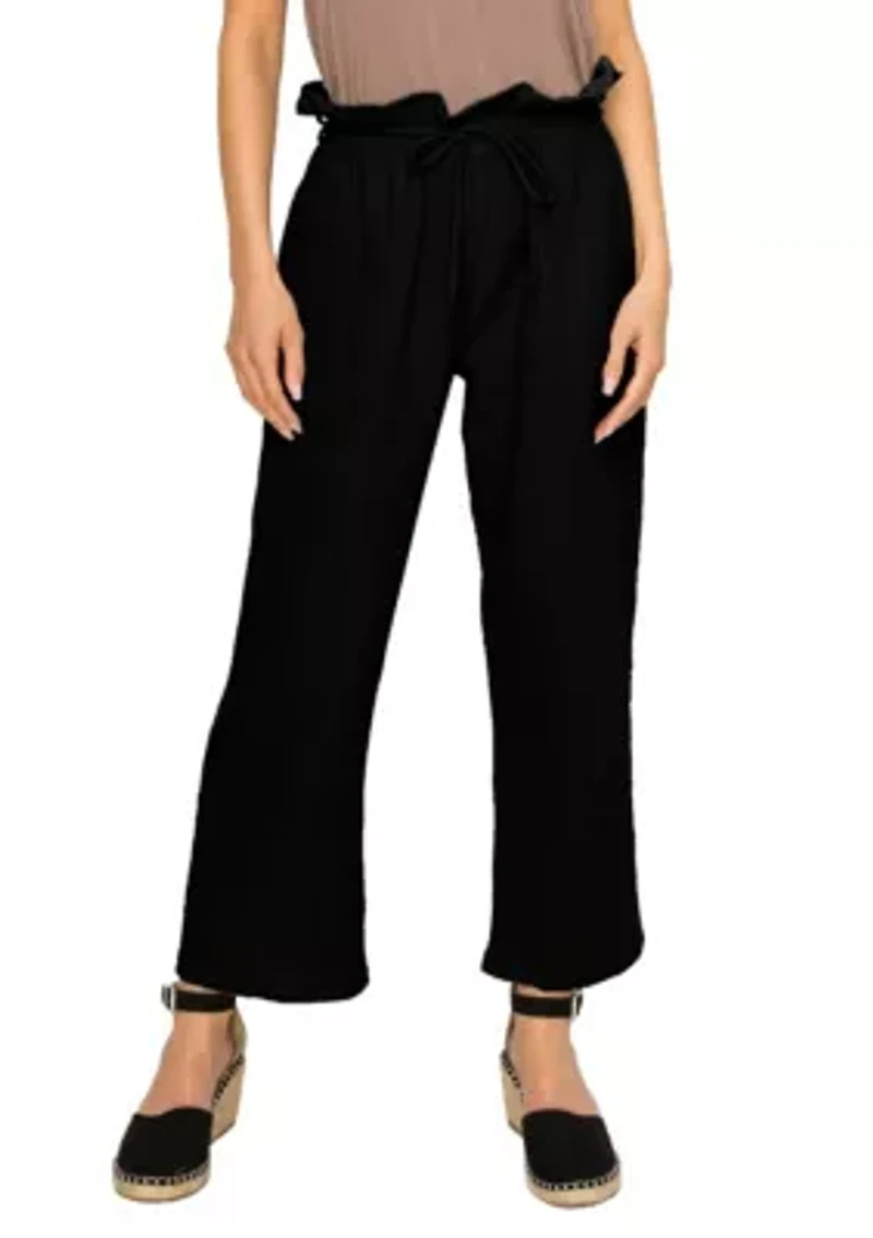 Fluffy Gauze Paperbag Waist Pants