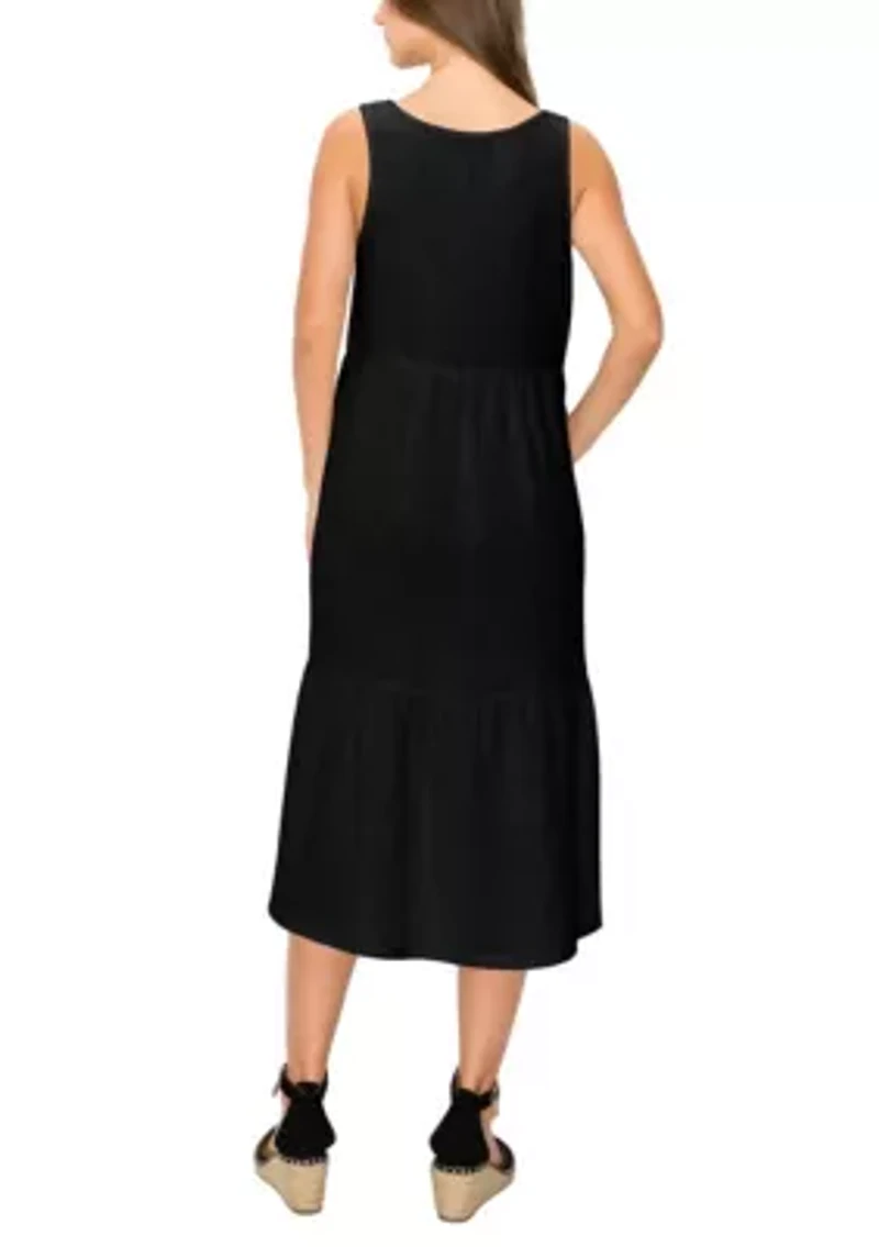 Fluffy Gauze Ruffle Tier Pocket Dress