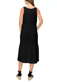 Fluffy Gauze Ruffle Tier Pocket Dress