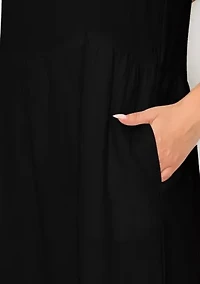 Fluffy Gauze Ruffle Tier Pocket Dress