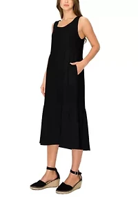 Fluffy Gauze Ruffle Tier Pocket Dress