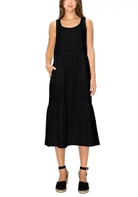 Fluffy Gauze Ruffle Tier Pocket Dress