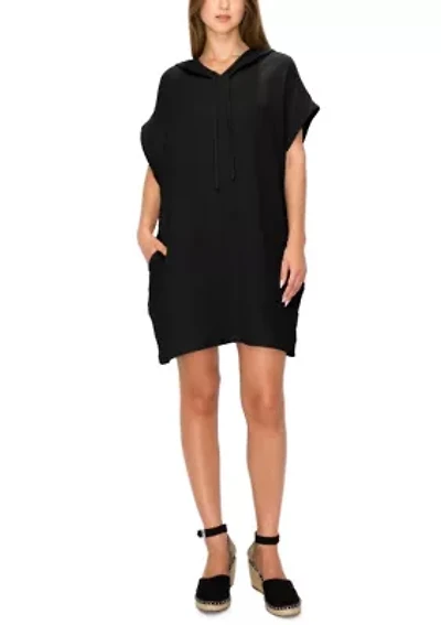 Fluffy Gauze Hoodie Pocket Dress