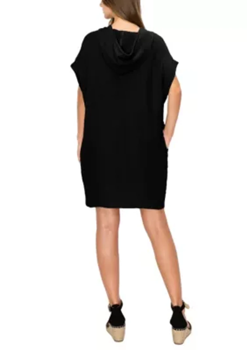 Fluffy Gauze Hoodie Pocket Dress