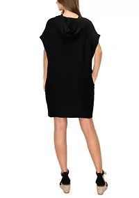 Fluffy Gauze Hoodie Pocket Dress