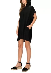 Fluffy Gauze Hoodie Pocket Dress