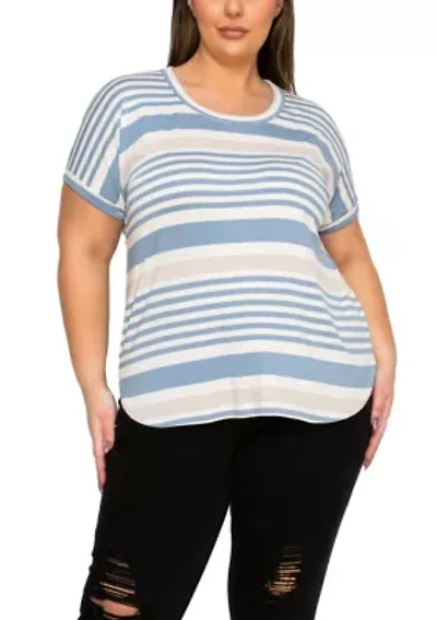 Engineer Stripe Dolman Short Sleeve Tee