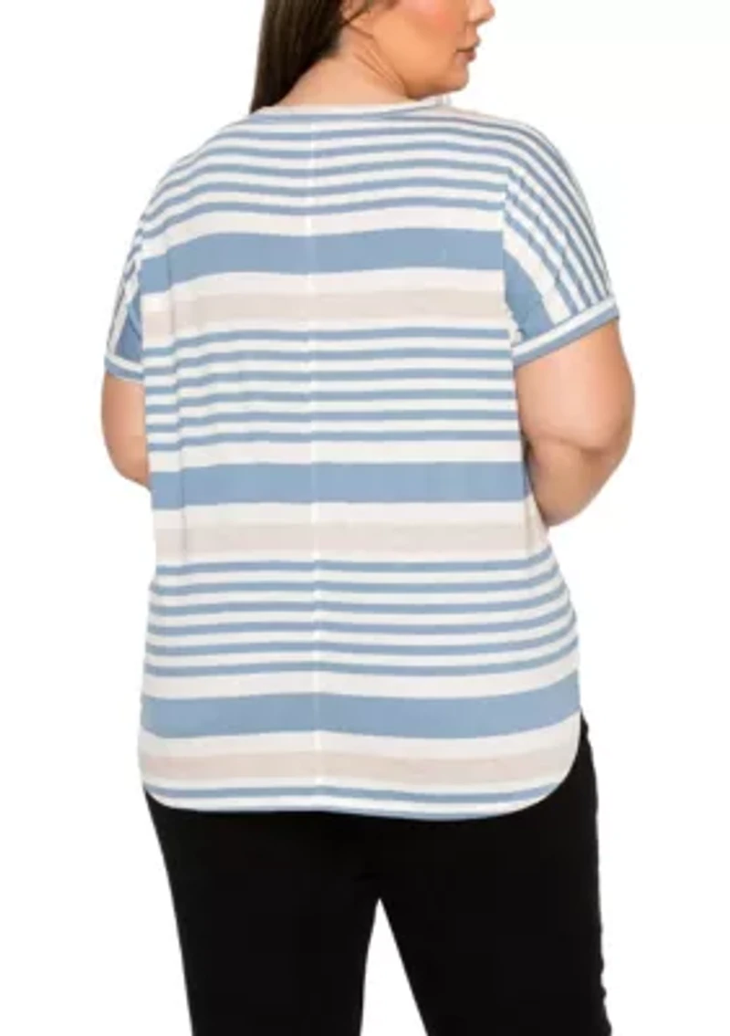 Engineer Stripe Dolman Short Sleeve Tee