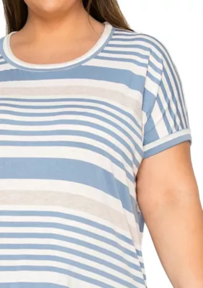 Engineer Stripe Dolman Short Sleeve Tee