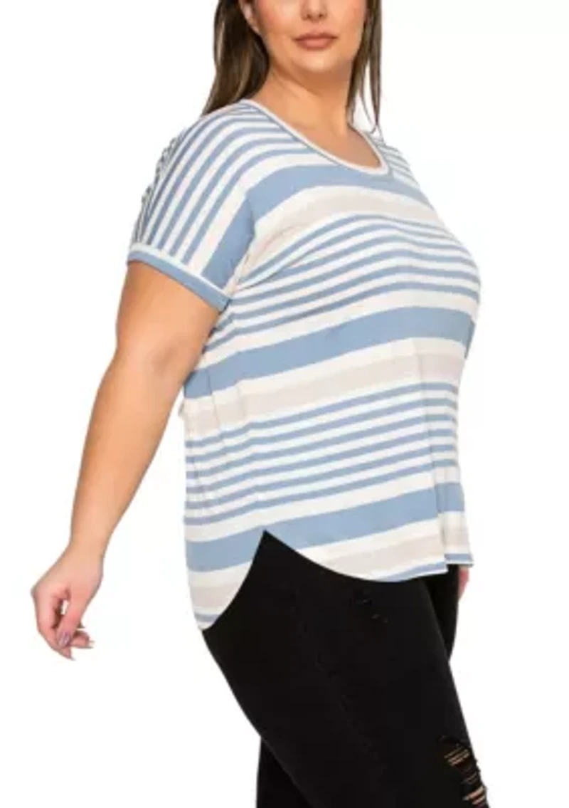 Engineer Stripe Dolman Short Sleeve Tee