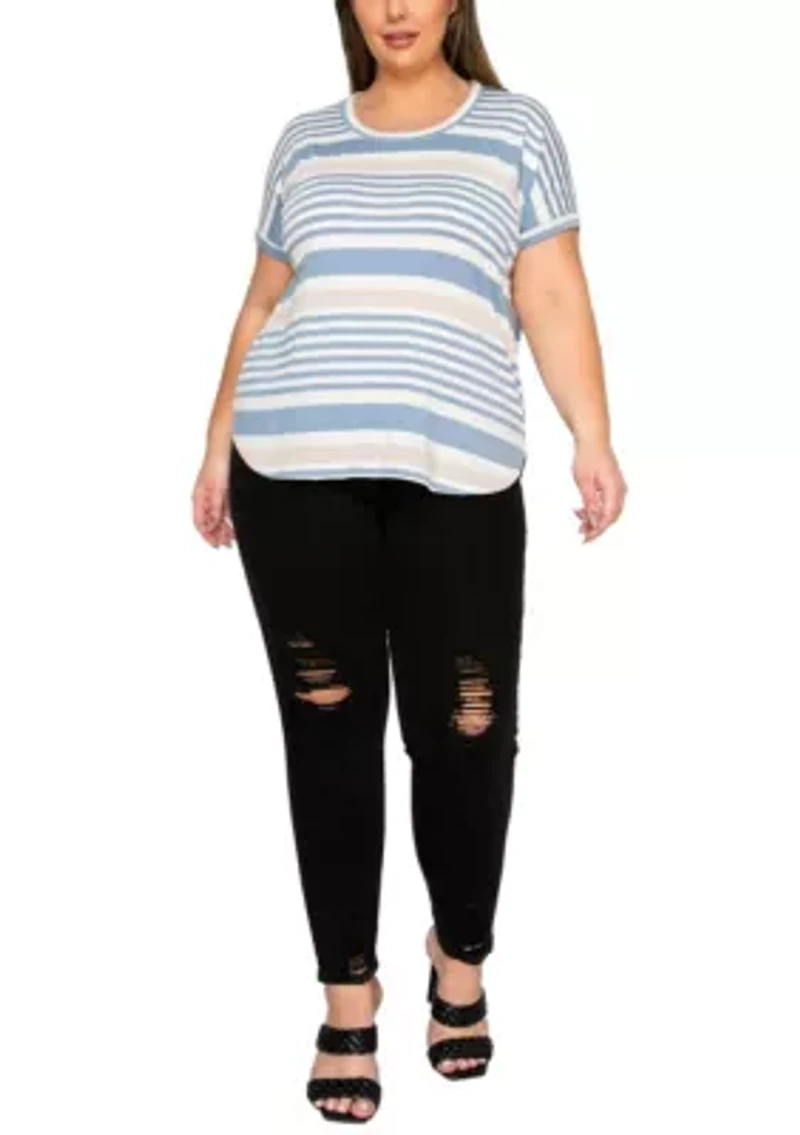Engineer Stripe Dolman Short Sleeve Tee