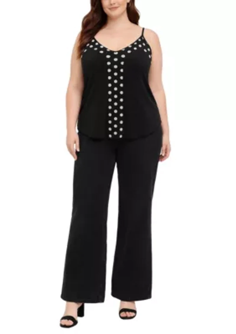 Polka Dot Mesh Panel Cami