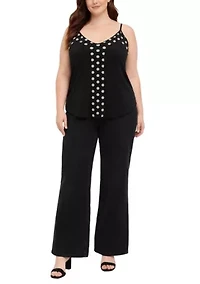 Polka Dot Mesh Panel Cami
