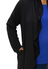 French Terry Draped Cardi