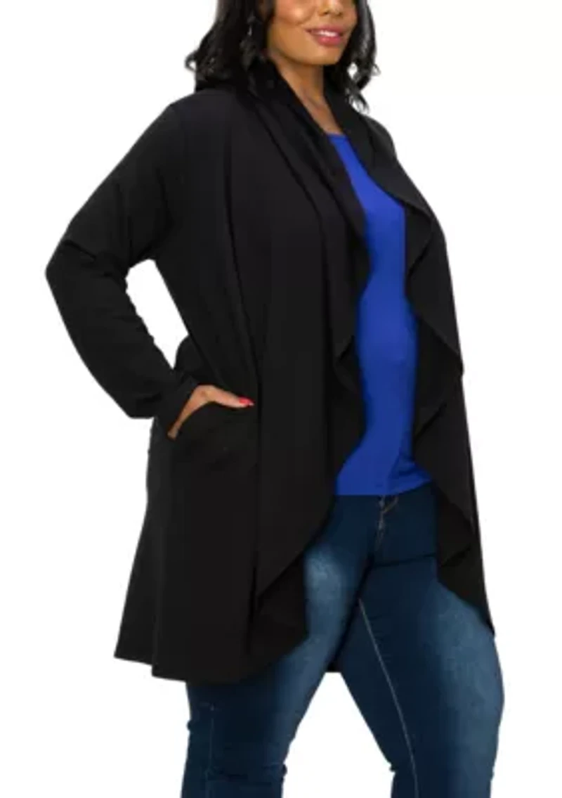 French Terry Draped Cardi