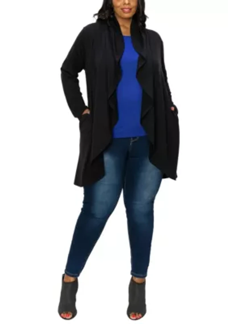 French Terry Draped Cardi