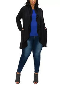 French Terry Draped Cardi