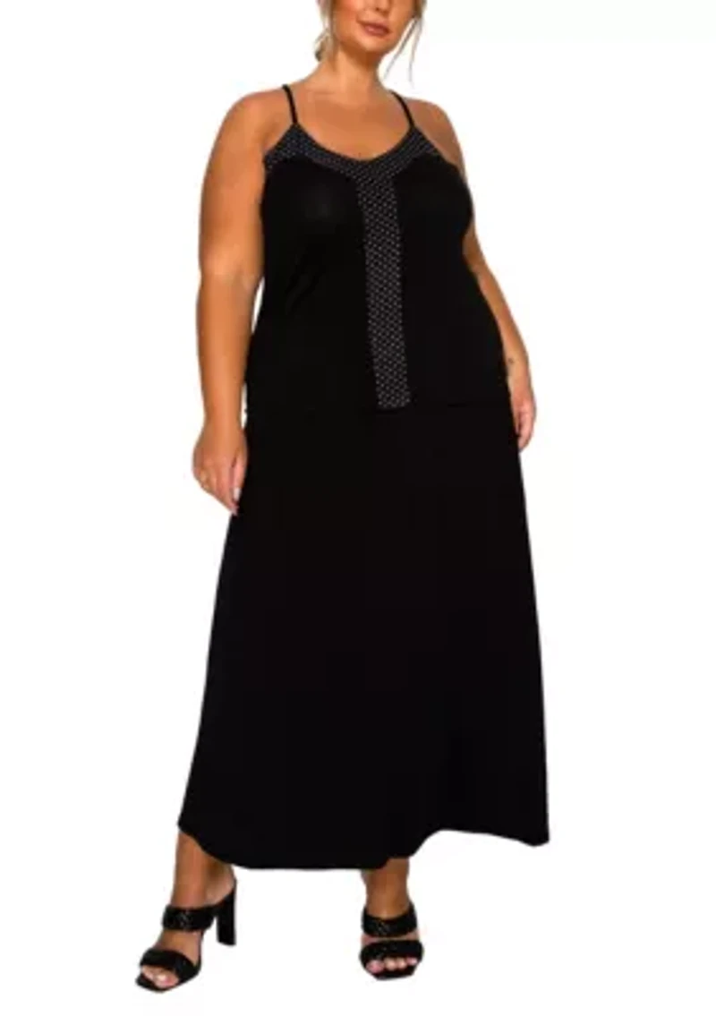 Dot Mesh Rayon Mix Panel Cami