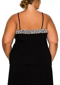 Pebble Mesh Rayon Mix Panel Cami