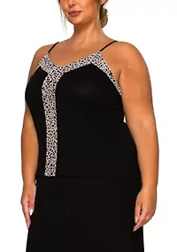 Pebble Mesh Rayon Mix Panel Cami