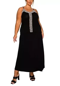 Pebble Mesh Rayon Mix Panel Cami