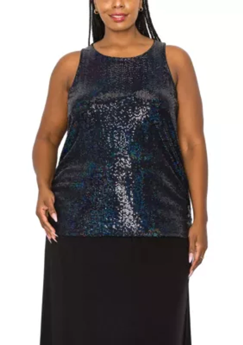 Sequin Side Ruched Tank