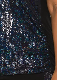 Sequin Side Ruched Tank