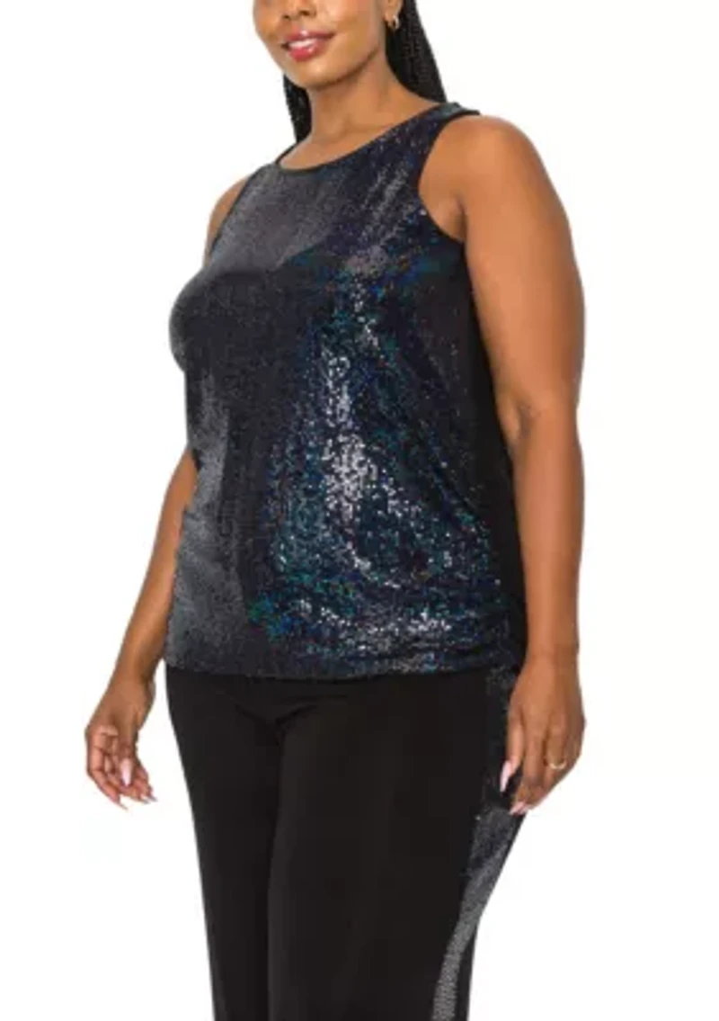 Sequin Side Ruched Tank