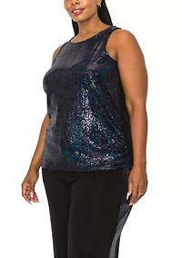 Sequin Side Ruched Tank