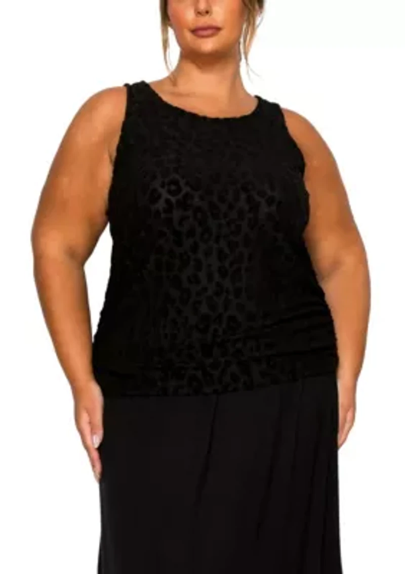 Cheetah Burnout Side Ruched Tank