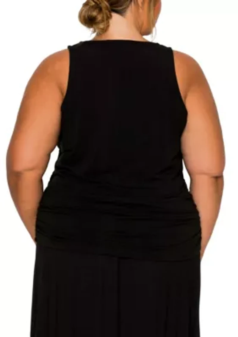 Cheetah Burnout Side Ruched Tank