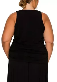 Cheetah Burnout Side Ruched Tank