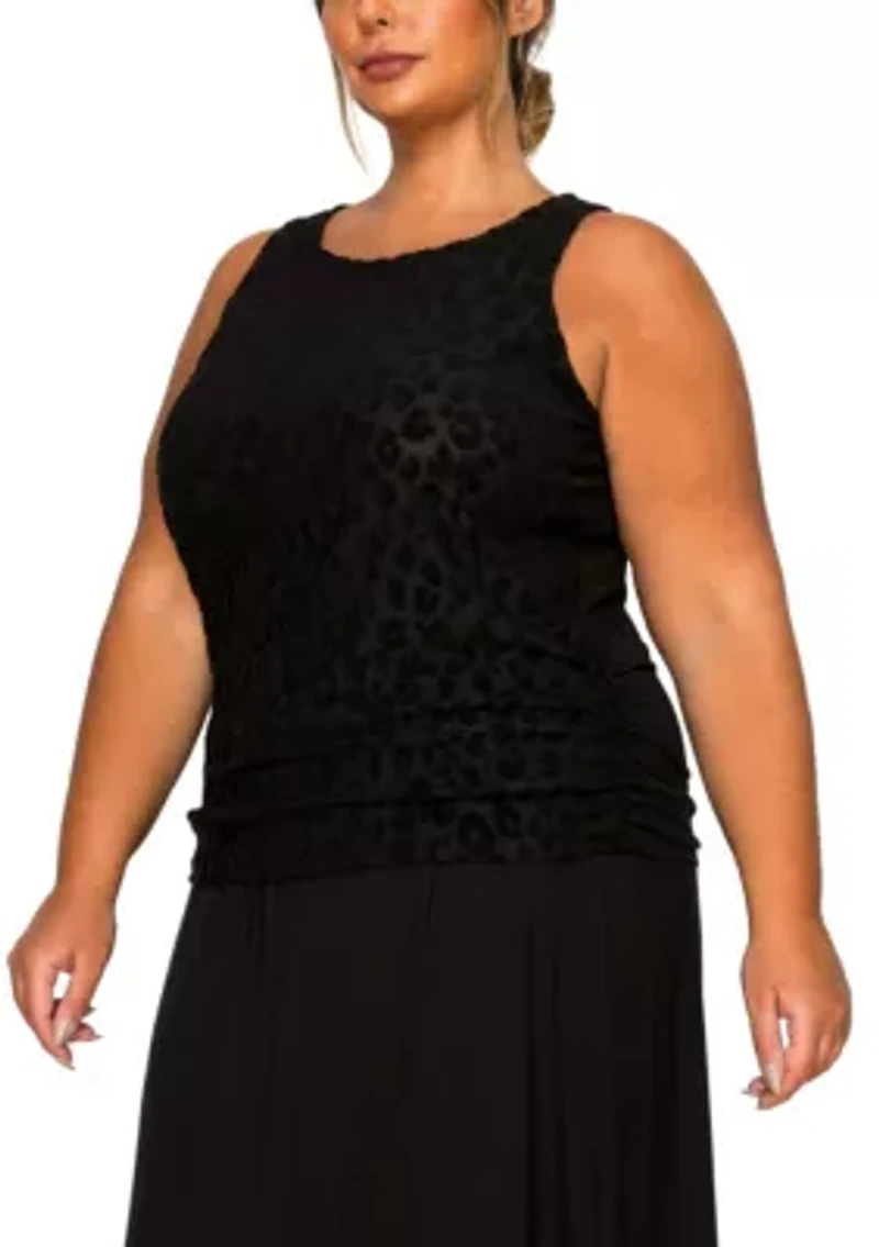 Cheetah Burnout Side Ruched Tank