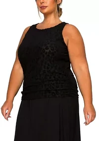 Cheetah Burnout Side Ruched Tank