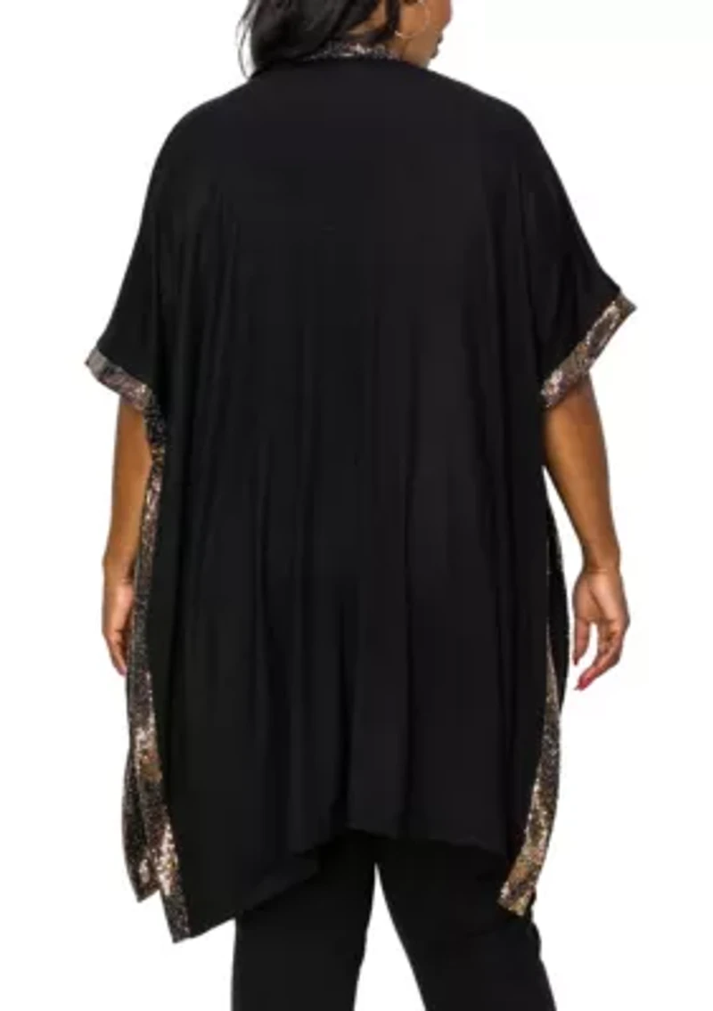 Sequin Contrast Kimono