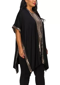 Sequin Contrast Kimono