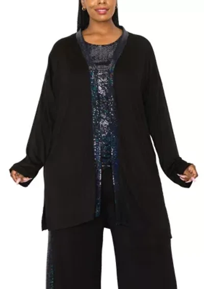 Sequin contrast Cardi