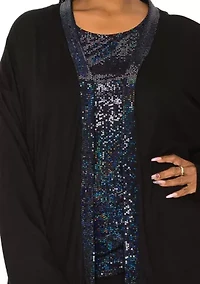 Sequin contrast Cardi