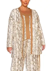 Plus Python Contrast Cardigan