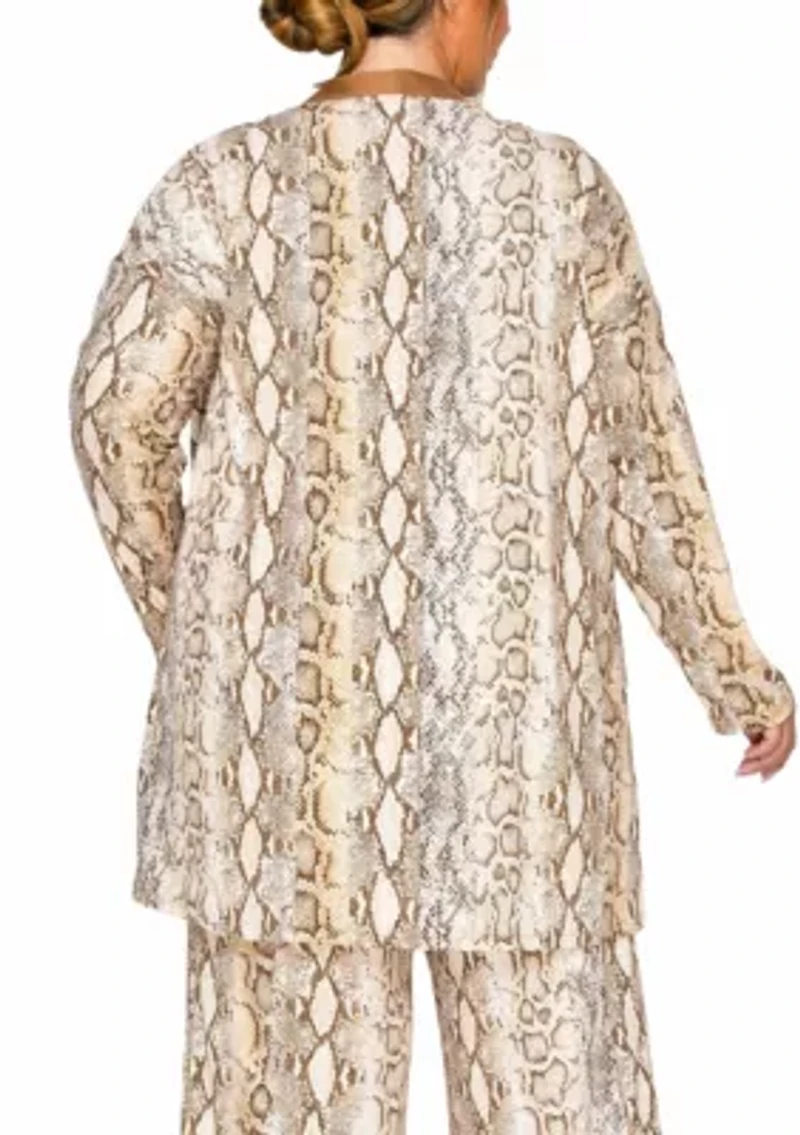 Plus Python Contrast Cardigan