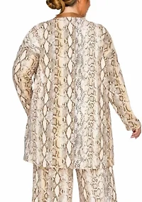 Plus Python Contrast Cardigan