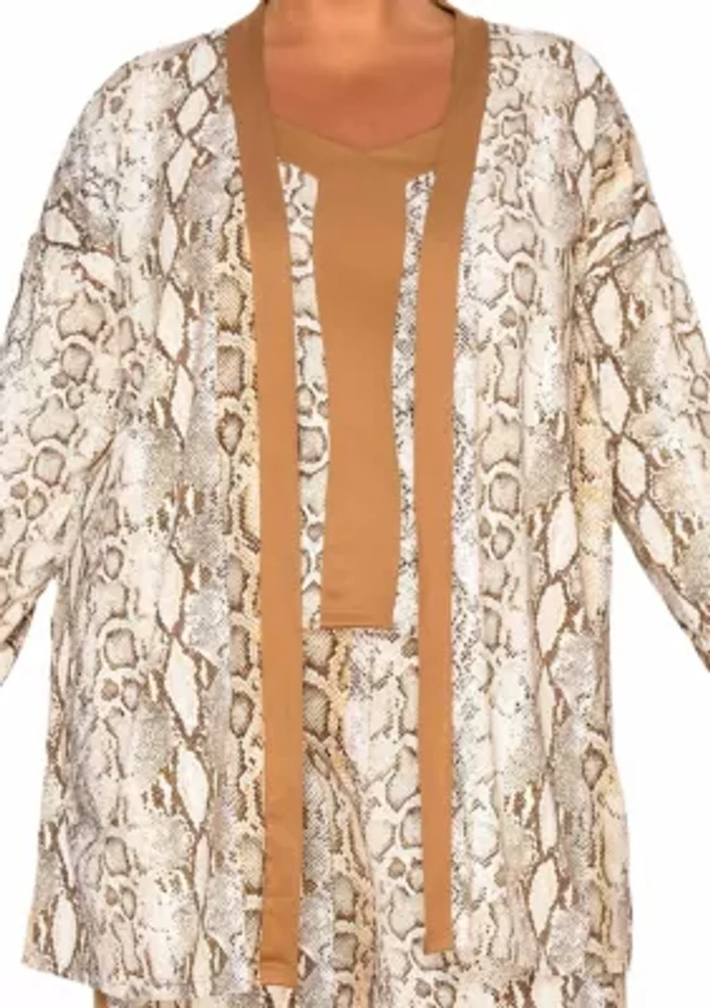 Plus Python Contrast Cardigan