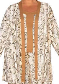 Plus Python Contrast Cardigan