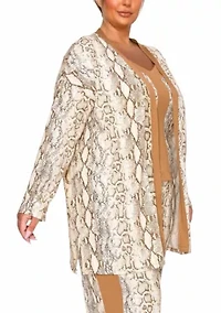 Plus Python Contrast Cardigan