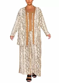 Plus Python Contrast Cardigan
